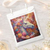 マジカルユニコーン誕生日パーティー フェイバーバッグ (クリップ留めされた状態)