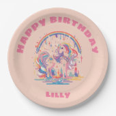 マジカルユニコーン誕生日パーティー ペーパープレート (正面)