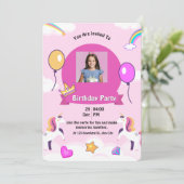 マジカルユニコーン誕生日パーティー 招待状 (スタンド正面)