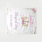 マジカルユニコーン誕生日フォトブース背景 タペストリー (正面(横))