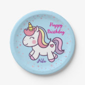 マジカルユニコーン誕生日プレート ペーパープレート (正面)