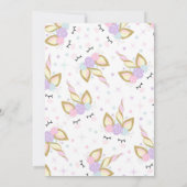 マジカルユニコーン誕生日招待状ユニコーンパーティー 招待状 (裏面)