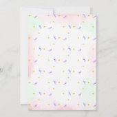 マジカルユニコーン誕生日招待状 |ピンク金ゴールド 招待状 (裏面)