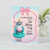 マジカルユニコーン誕生日招待状 招待状 (スタンド正面)