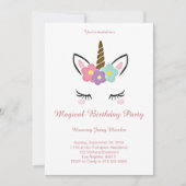 マジカルユニコーン誕生日招待状 招待状 (正面)