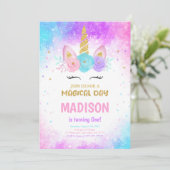 マジカルユニコーン誕生日招待状 招待状 (スタンド正面)