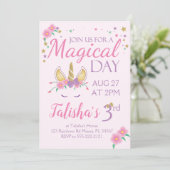 マジカルユニコーン誕生日招待状 招待状 (スタンド正面)