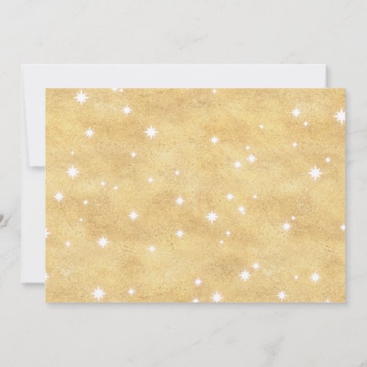 マジカルユニコーン誕生日招待状 |金ゴールド虹 招待状 (裏面)