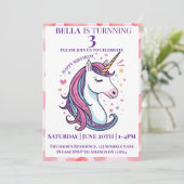 マジカルユニコーン誕生日招待状for Girls 招待状 (スタンド正面)