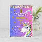 マジカルユニコーン誕生日 – ピンクガールズ招待状 招待状 (スタンド正面)