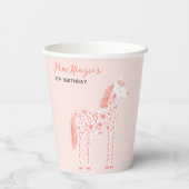 マジカルユニコーン赤面ピンクバースデーパーティー 紙コップ (裏面)