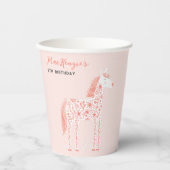 マジカルユニコーン赤面ピンクバースデーパーティー 紙コップ (正面)