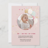 マジカルユニコーン1歳の誕生日 招待状 (裏面)