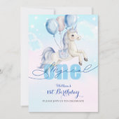 マジカルユニコーン1歳の誕生日 招待状 (正面)