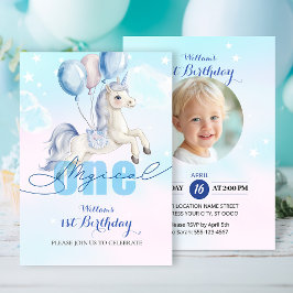 マジカルユニコーン1歳の誕生日 招待状