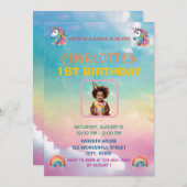 マジカルユニコーン1st誕生日招待状 招待状 (正面/裏面)