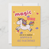 マジカルユニコーン1st誕生日招待状 招待状 (正面)