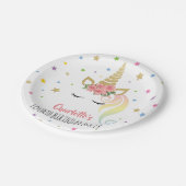 マジカルユニコーン&スターズパーソナライズされた誕生日 ペーパープレート (アングル)