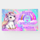 マジカルユニコーン レインボー ギラギラ 誕生日 横断幕 (横)