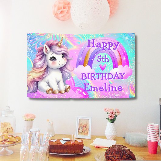 マジカルユニコーン レインボー ギラギラ 誕生日 横断幕