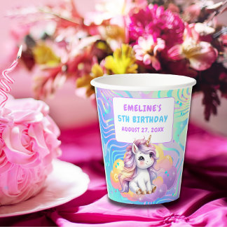 マジカルユニコーン レインボー 誕生日パーティー 紙コップ