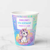 マジカルユニコーン レインボー 誕生日パーティー 紙コップ (正面)