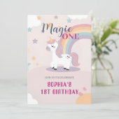 マジカルユニコーン 1歳の誕生日 招待状 (スタンド正面)
