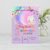 マジカルユニコーン – 3rd誕生日パーティの招待状 招待状 (スタンド正面)