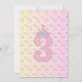 マジカルユニコーン – 3rd誕生日パーティの招待状 招待状 (裏面)