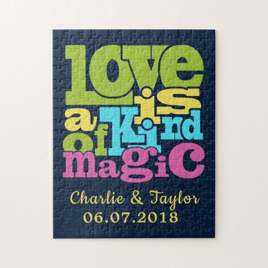 マジカルラブ名前をカスタムする&日付パズル ジグソーパズル (縦)