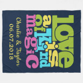 マジカルラブ名前をカスタムする&日付フリースブランケット フリースブランケット (正面(横))