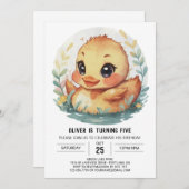 マジカルリバーダック誕生日 招待状 (正面/裏面)