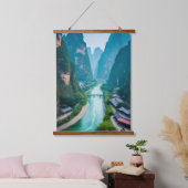 マジカルリバーバレー – カルストマウンテンセレニティ 吊り下げ型タペストリー (寝室)