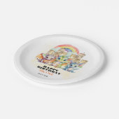 マジカルレインボーキャッスルキュートベビードラゴン誕生日 ペーパープレート (アングル)