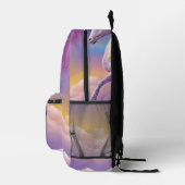 マジカルレインボーグリッターホワイトユニコーンスパークルズ プリントバックパック (右)