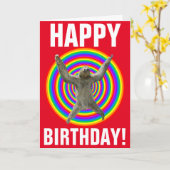 マジカルレインボースロース誕生日 カード (黄色い花)