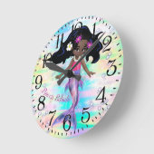 マジカルレインボーバブル&ベビーメルメイズ ラウンド壁時計 (傾斜)