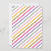 マジカルレインボーピンク金ゴールドクラウドズ誕生日 招待状 (裏面)