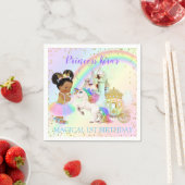 マジカルレインボープリンセスキャッスルキャリッジユニコーン スタンダードカクテルナプキン (インサイチュ)