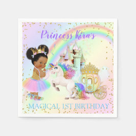 マジカルレインボープリンセスキャッスルキャリッジユニコーン スタンダードカクテルナプキン