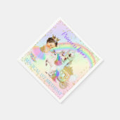 マジカルレインボープリンセスキャッスルキャリッジユニコーン スタンダードカクテルナプキン (角)