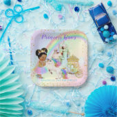 マジカルレインボープリンセスキャッスルキャリッジユニコーン ペーパープレート (パーティー)