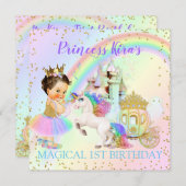 マジカルレインボープリンセスキャッスルキャリッジユニコーン 招待状 (正面/裏面)