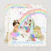 マジカルレインボープリンセスキャッスルキャリッジユニコーン 招待状 (正面/裏面)