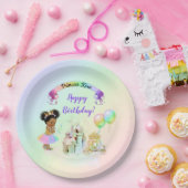 マジカルレインボープリンセスキャッスルキャリッジ ペーパープレート (パーティー)