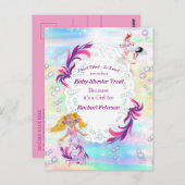 マジカルレインボーベビー人魚パーティーシャワー ポストカード (正面/裏面)
