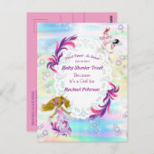 マジカルレインボーベビー人魚パーティーシャワー ポストカード (正面/裏面)
