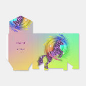 マジカルレインボーユニコーンをテーマにしたパーティー フェイバーボックス (折り畳みなし)