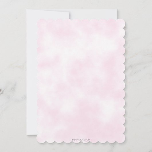 マジカルレインボーユニコーンウォーターカラーピンク誕生日 招待状 (裏面)