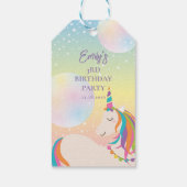 マジカルレインボーユニコーンガールバースデーパーティー ギフトタグ (裏面)